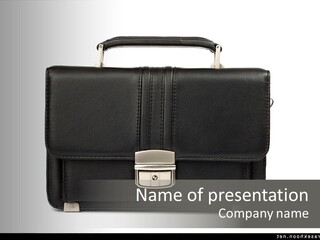 A Black Briefcase With A Silver Handle On A White Background PowerPoint Template