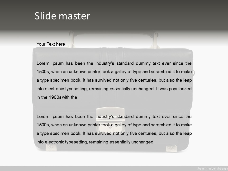 A Black Briefcase With A Silver Handle On A White Background PowerPoint Template