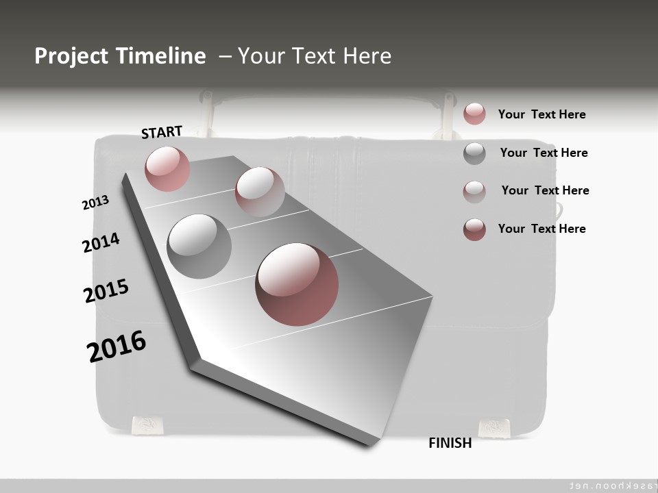 A Black Briefcase With A Silver Handle On A White Background PowerPoint Template