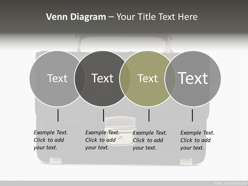 A Black Briefcase With A Silver Handle On A White Background PowerPoint Template