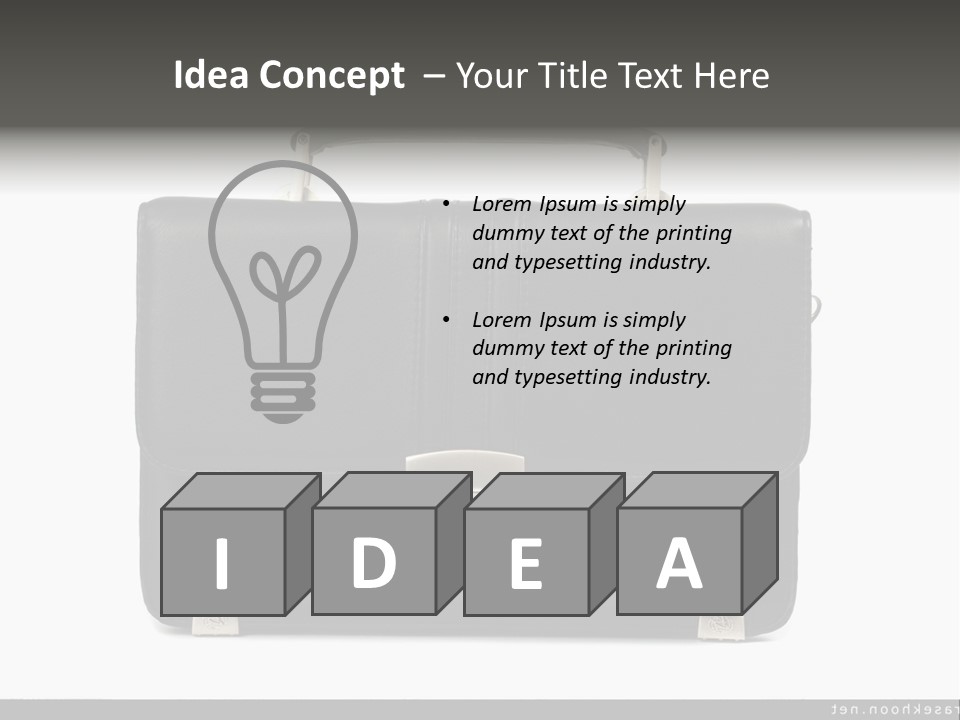 A Black Briefcase With A Silver Handle On A White Background PowerPoint Template