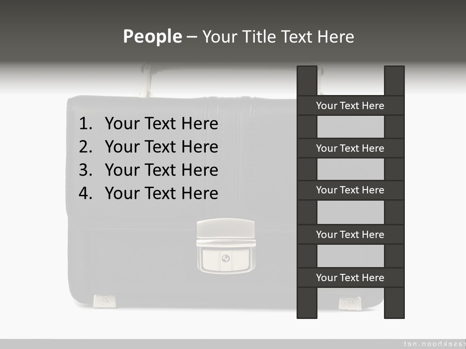 A Black Briefcase With A Silver Handle On A White Background PowerPoint Template