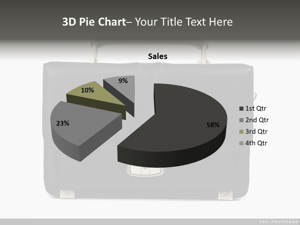 A Black Briefcase With A Silver Handle On A White Background PowerPoint Template