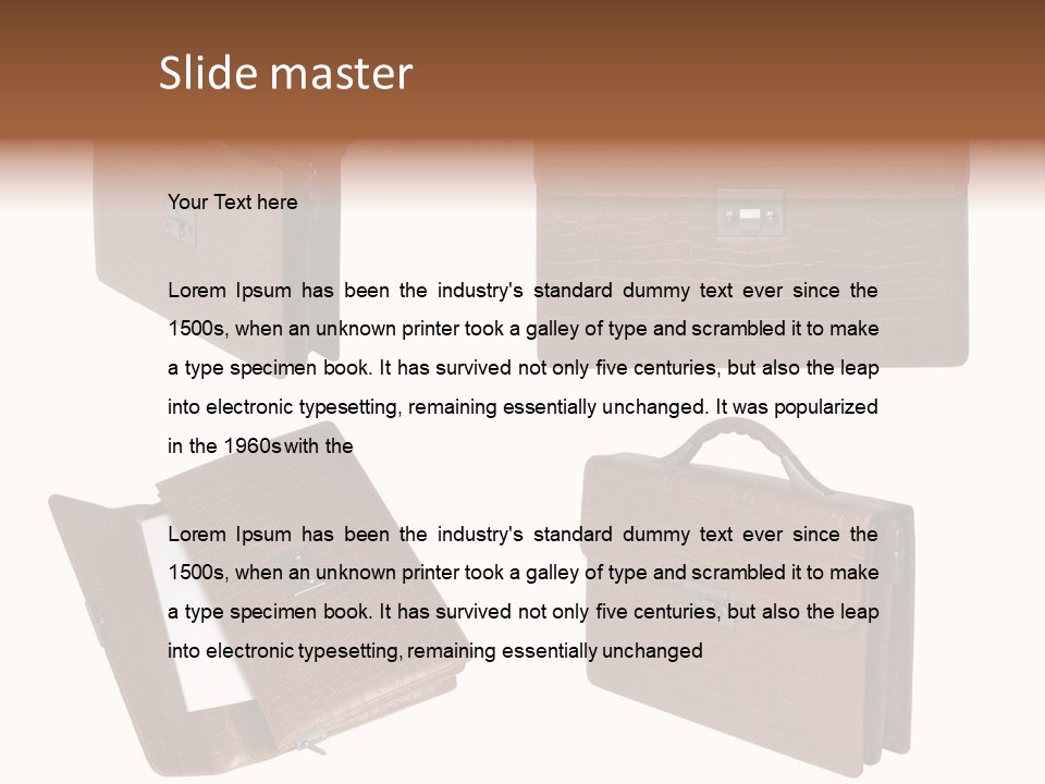 A Brown Briefcase With A Name Of Presentation PowerPoint Template