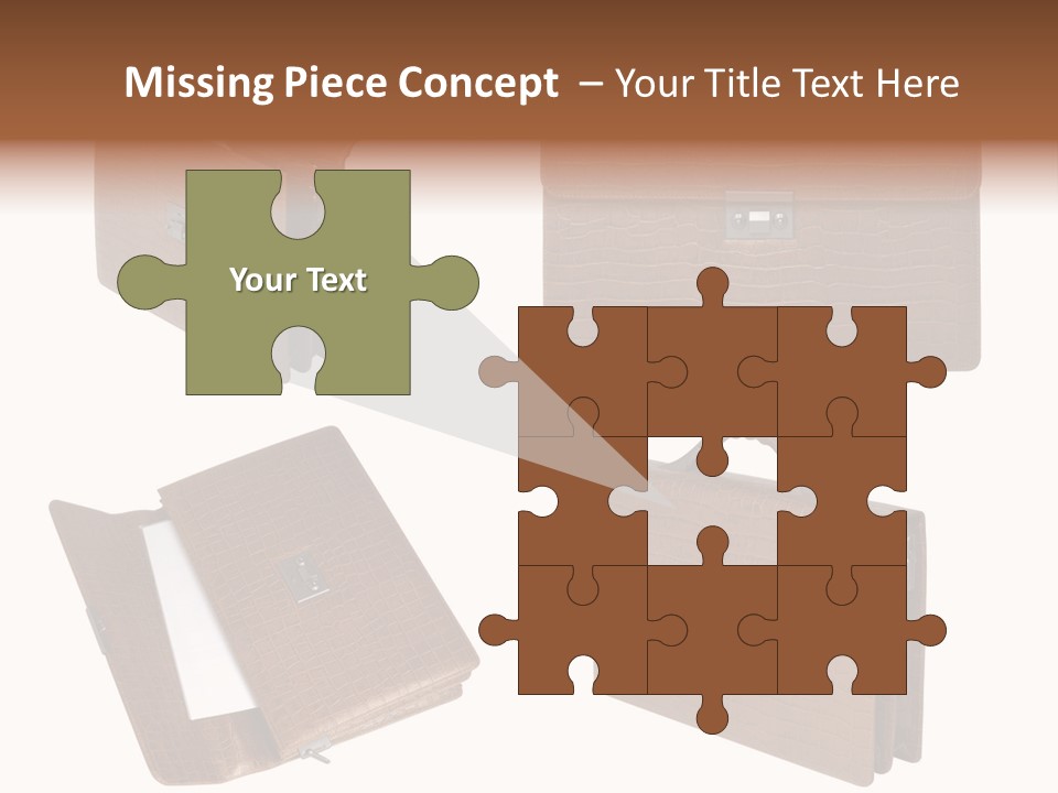 A Brown Briefcase With A Name Of Presentation PowerPoint Template