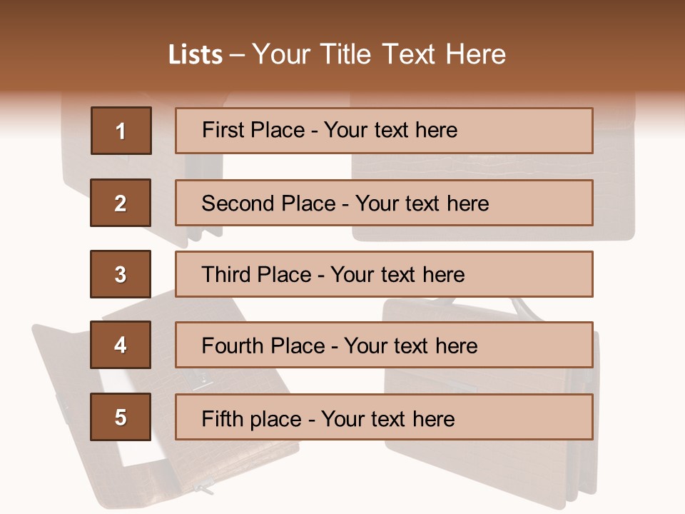 A Brown Briefcase With A Name Of Presentation PowerPoint Template