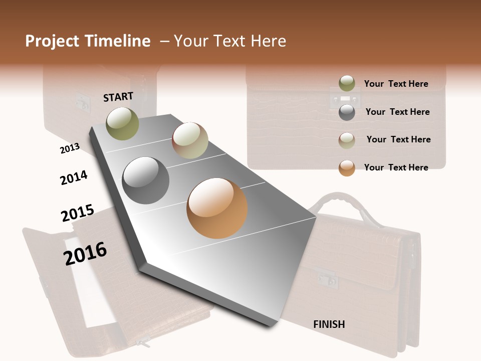 A Brown Briefcase With A Name Of Presentation PowerPoint Template