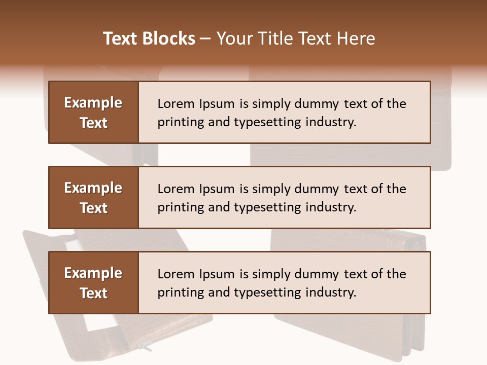 A Brown Briefcase With A Name Of Presentation PowerPoint Template