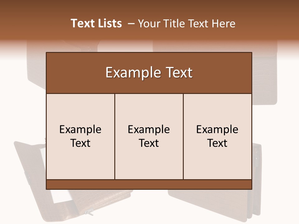 A Brown Briefcase With A Name Of Presentation PowerPoint Template