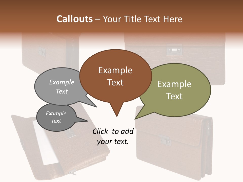 A Brown Briefcase With A Name Of Presentation PowerPoint Template