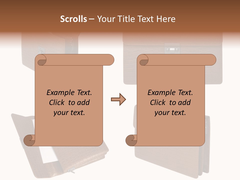A Brown Briefcase With A Name Of Presentation PowerPoint Template