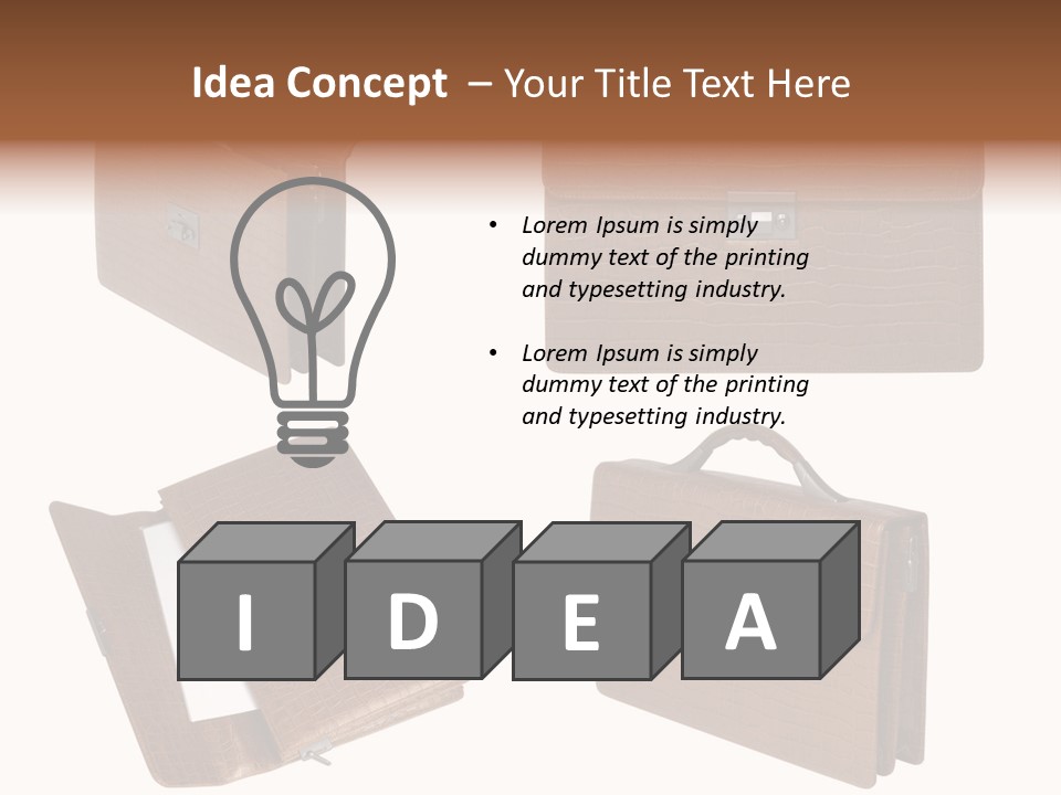 A Brown Briefcase With A Name Of Presentation PowerPoint Template