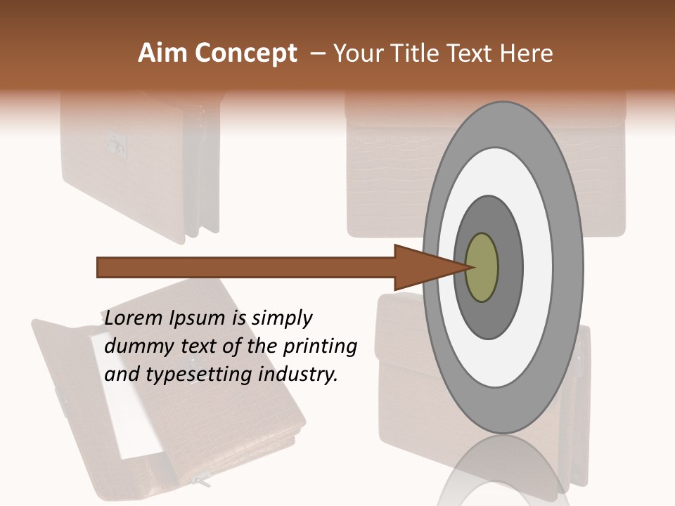 A Brown Briefcase With A Name Of Presentation PowerPoint Template