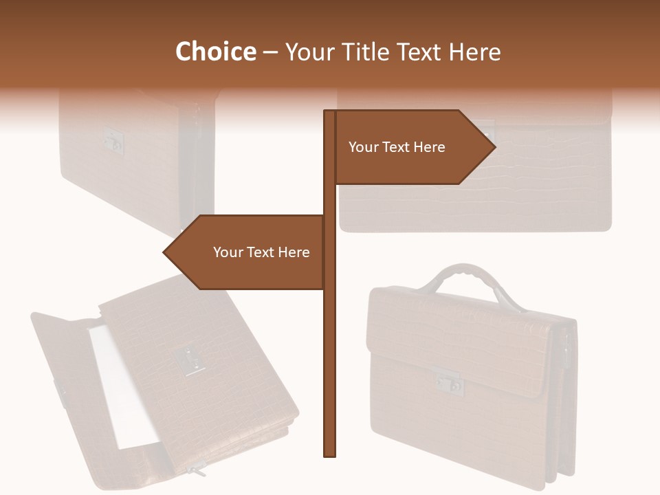 A Brown Briefcase With A Name Of Presentation PowerPoint Template