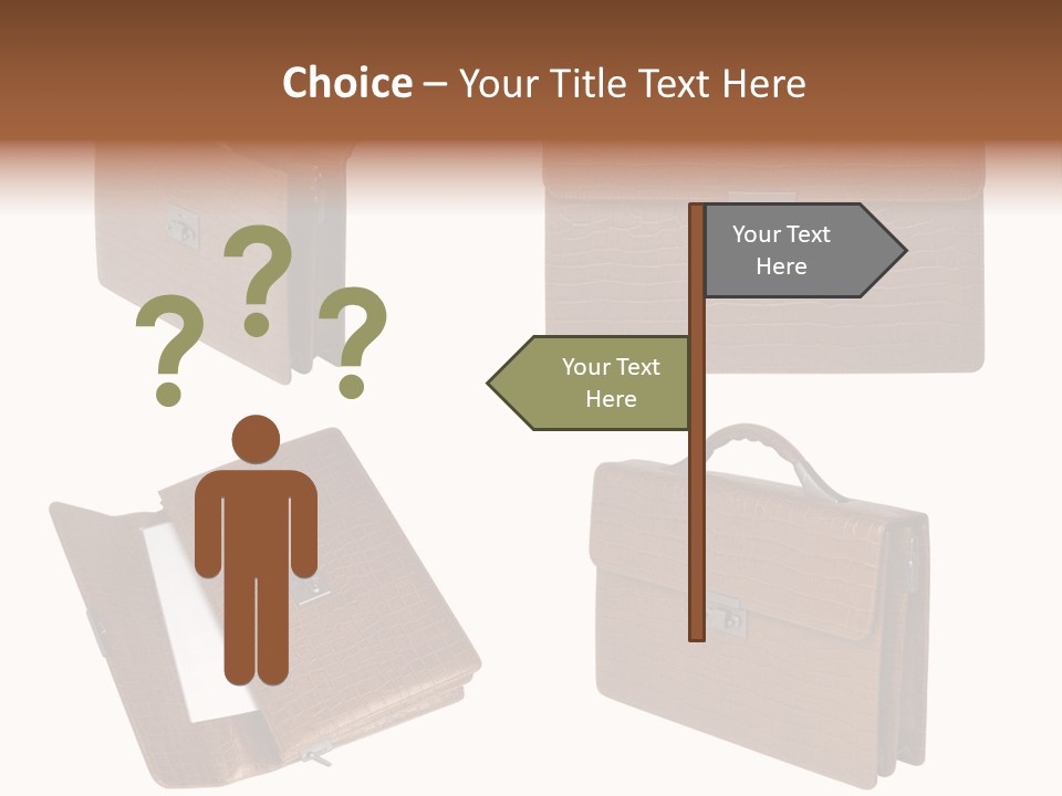 A Brown Briefcase With A Name Of Presentation PowerPoint Template