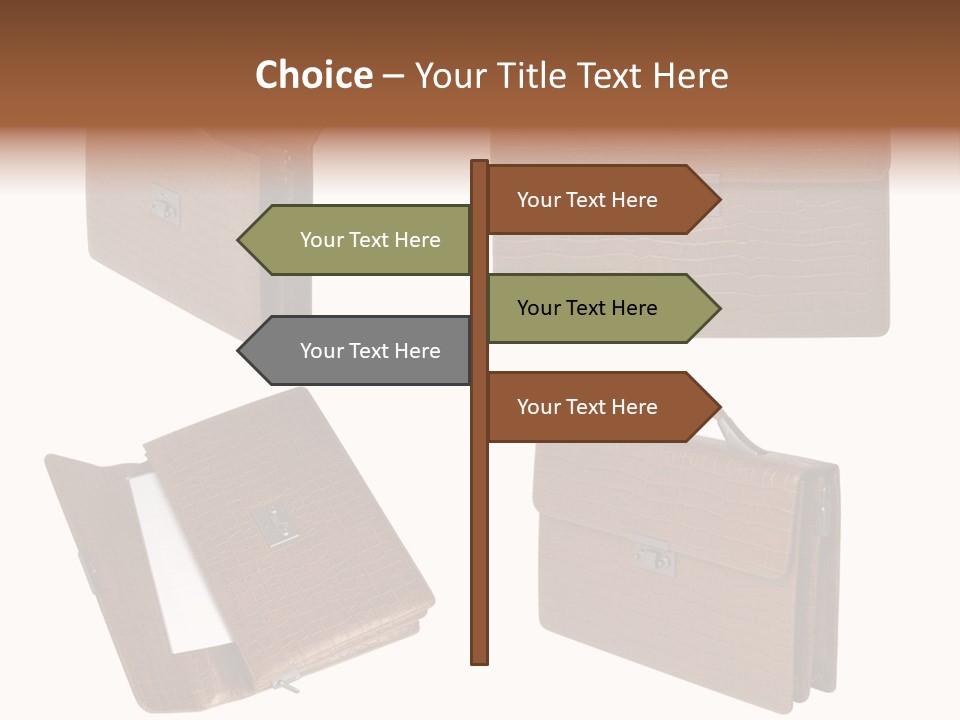 A Brown Briefcase With A Name Of Presentation PowerPoint Template