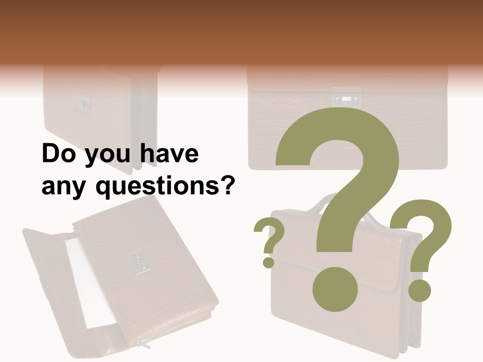 A Brown Briefcase With A Name Of Presentation PowerPoint Template