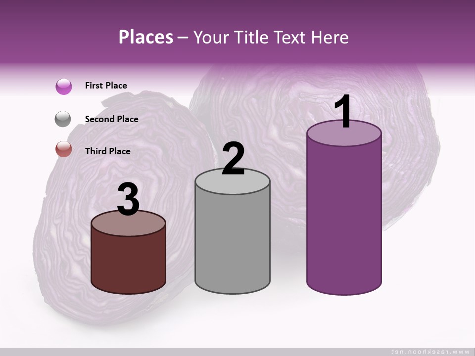 Two Purple Cabbages With A White Background PowerPoint Template