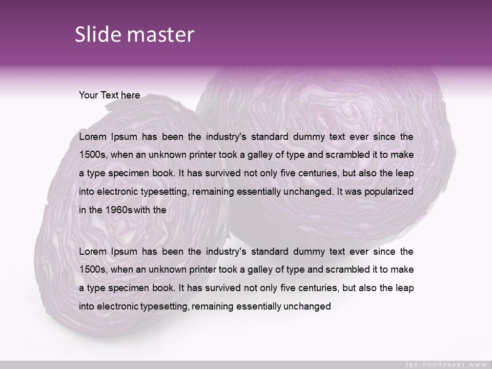 Two Purple Cabbages With A White Background PowerPoint Template