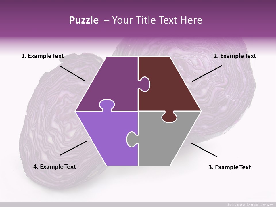 Two Purple Cabbages With A White Background PowerPoint Template