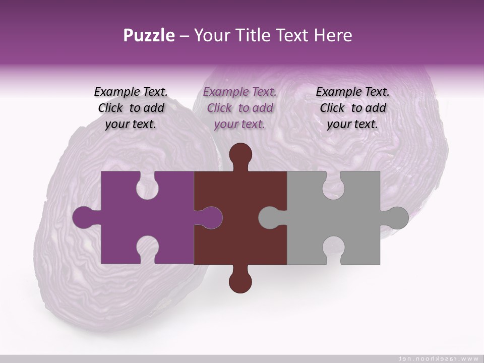 Two Purple Cabbages With A White Background PowerPoint Template
