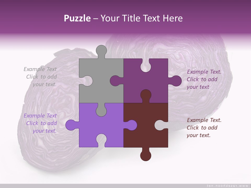 Two Purple Cabbages With A White Background PowerPoint Template