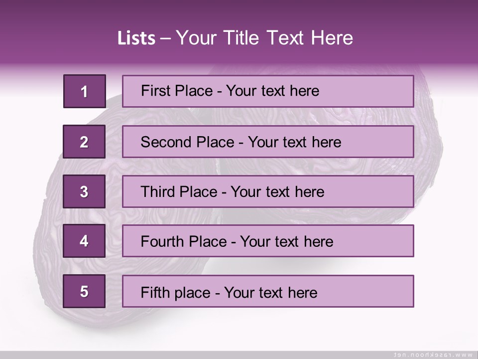 Two Purple Cabbages With A White Background PowerPoint Template