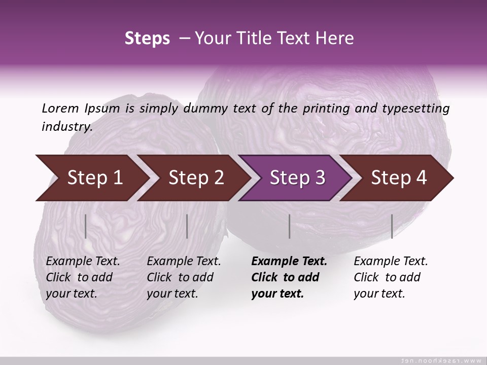 Two Purple Cabbages With A White Background PowerPoint Template