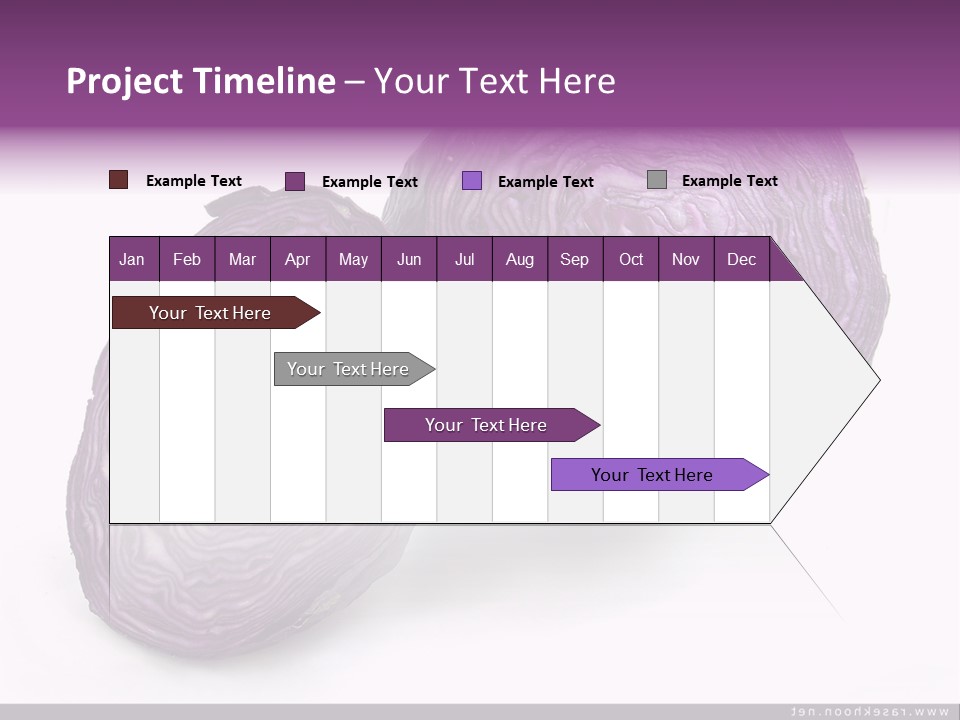 Two Purple Cabbages With A White Background PowerPoint Template