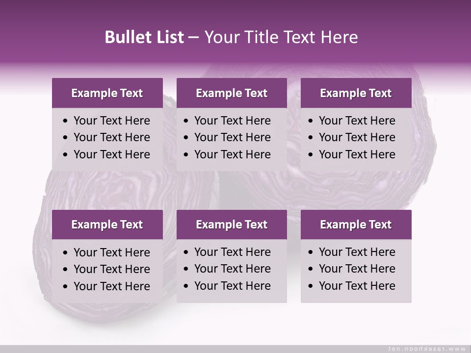 Two Purple Cabbages With A White Background PowerPoint Template