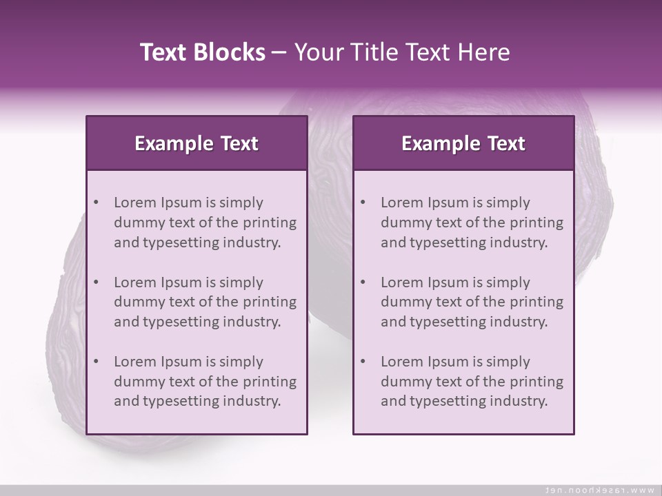 Two Purple Cabbages With A White Background PowerPoint Template
