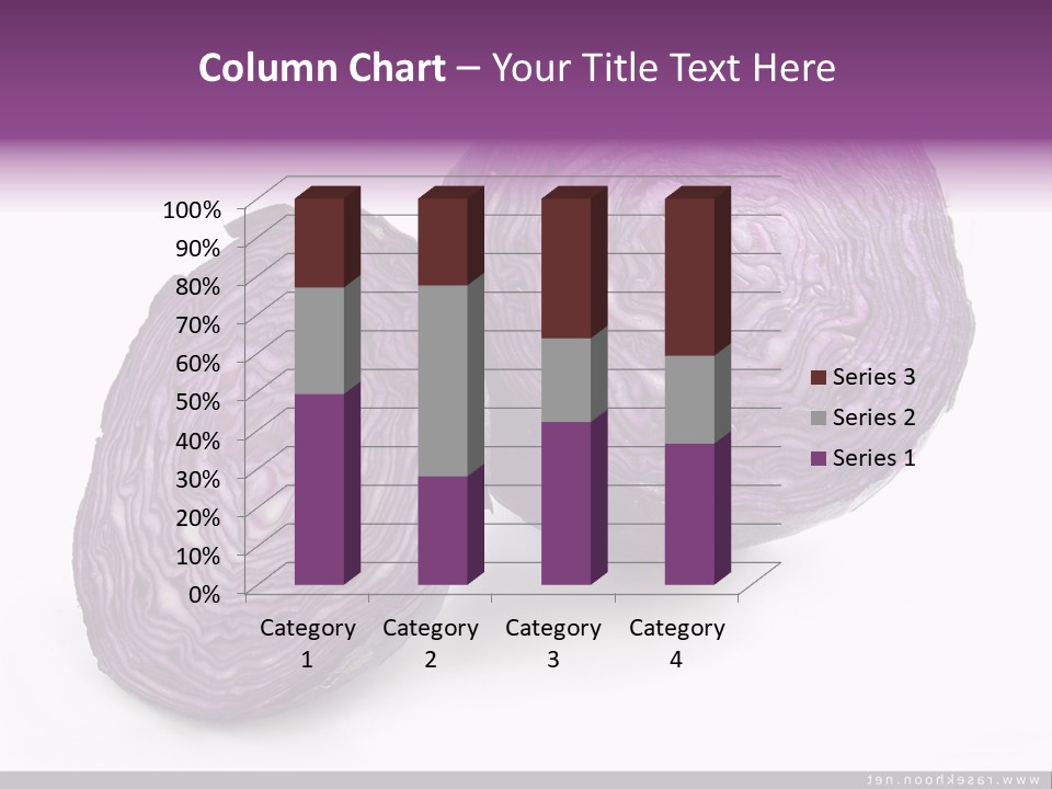 Two Purple Cabbages With A White Background PowerPoint Template