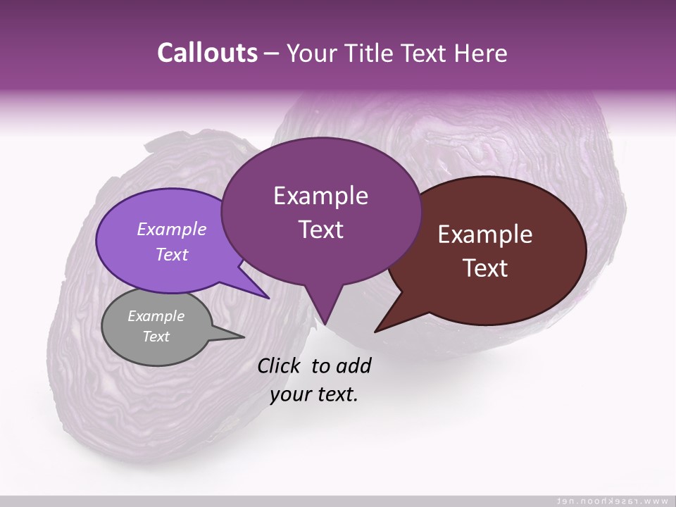 Two Purple Cabbages With A White Background PowerPoint Template