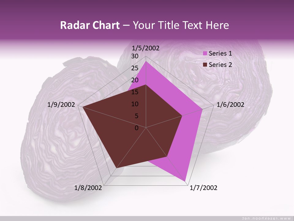 Two Purple Cabbages With A White Background PowerPoint Template