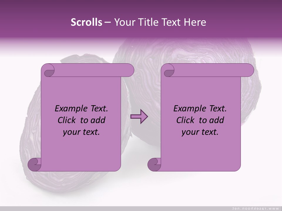 Two Purple Cabbages With A White Background PowerPoint Template