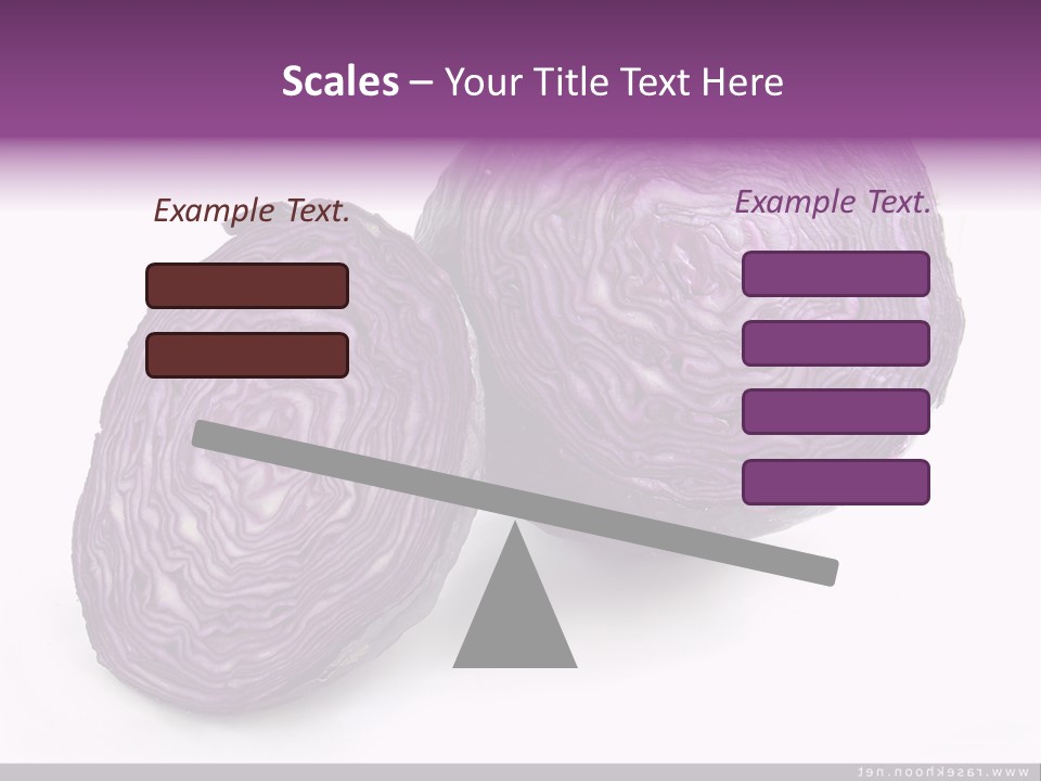 Two Purple Cabbages With A White Background PowerPoint Template