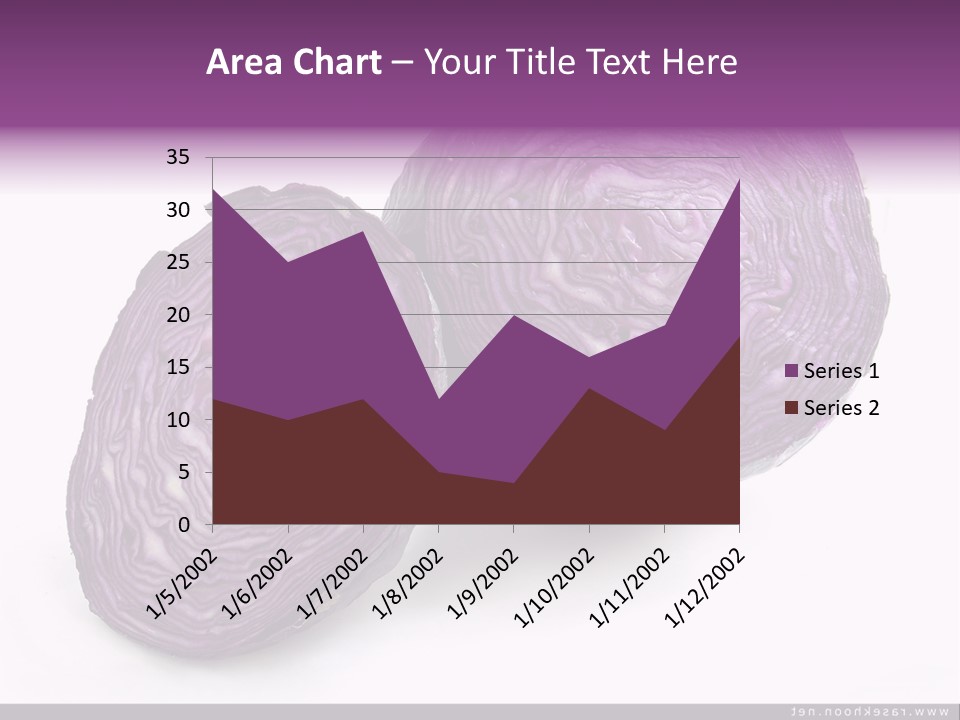 Two Purple Cabbages With A White Background PowerPoint Template