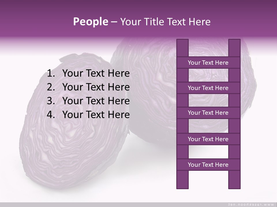 Two Purple Cabbages With A White Background PowerPoint Template
