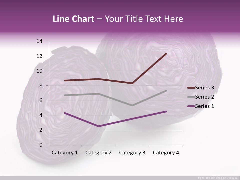 Two Purple Cabbages With A White Background PowerPoint Template