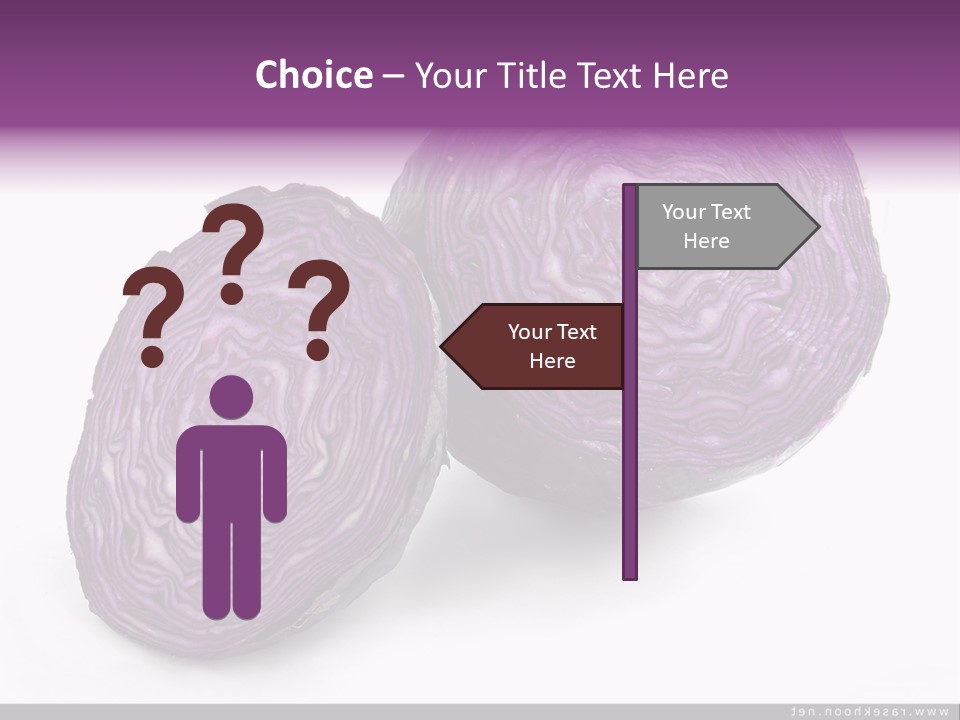 Two Purple Cabbages With A White Background PowerPoint Template