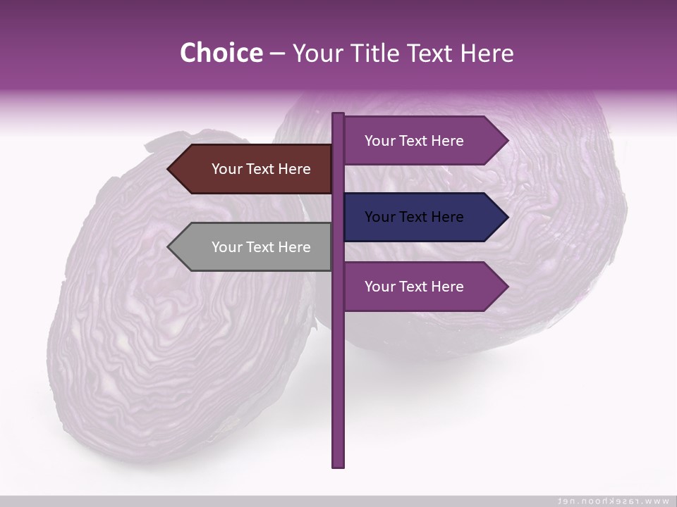 Two Purple Cabbages With A White Background PowerPoint Template