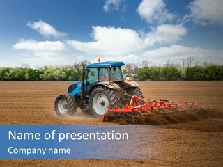 Plow Farmer Vehicle PowerPoint Template