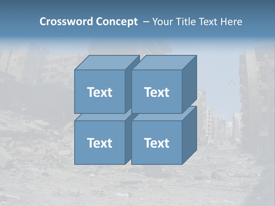 A Destroyed Building In A City With A Sky Background PowerPoint Template