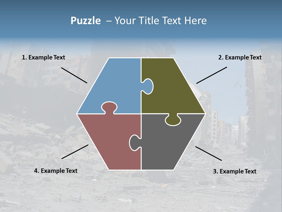 A Destroyed Building In A City With A Sky Background PowerPoint Template