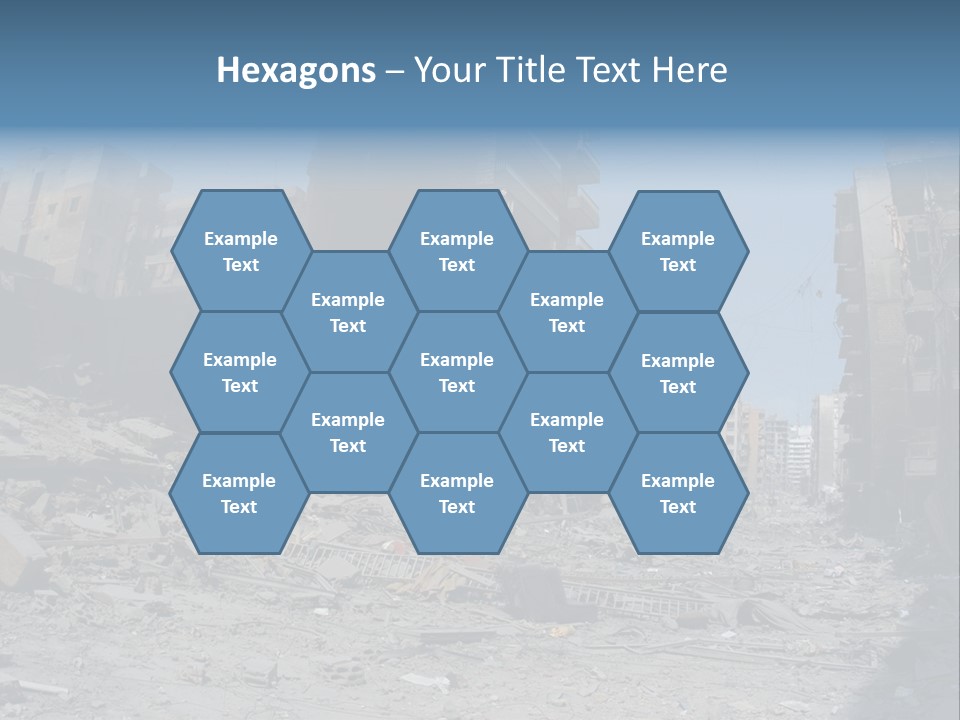 A Destroyed Building In A City With A Sky Background PowerPoint Template