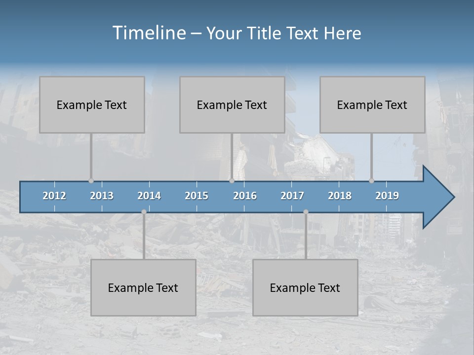 A Destroyed Building In A City With A Sky Background PowerPoint Template