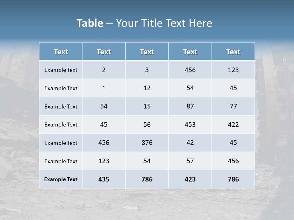 A Destroyed Building In A City With A Sky Background PowerPoint Template