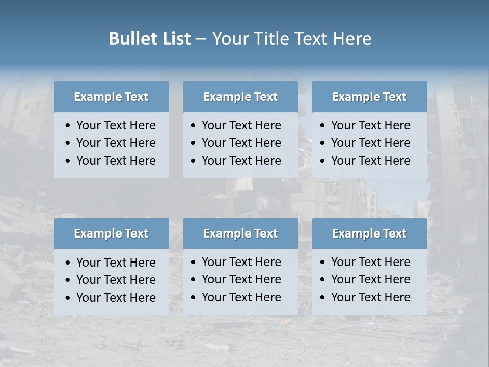 A Destroyed Building In A City With A Sky Background PowerPoint Template