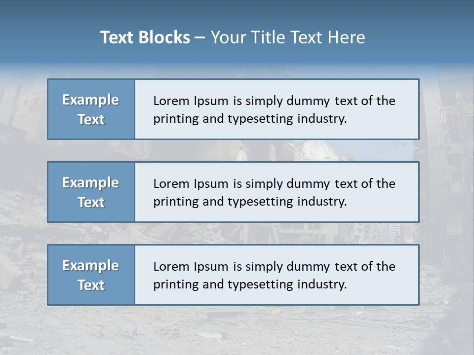 A Destroyed Building In A City With A Sky Background PowerPoint Template