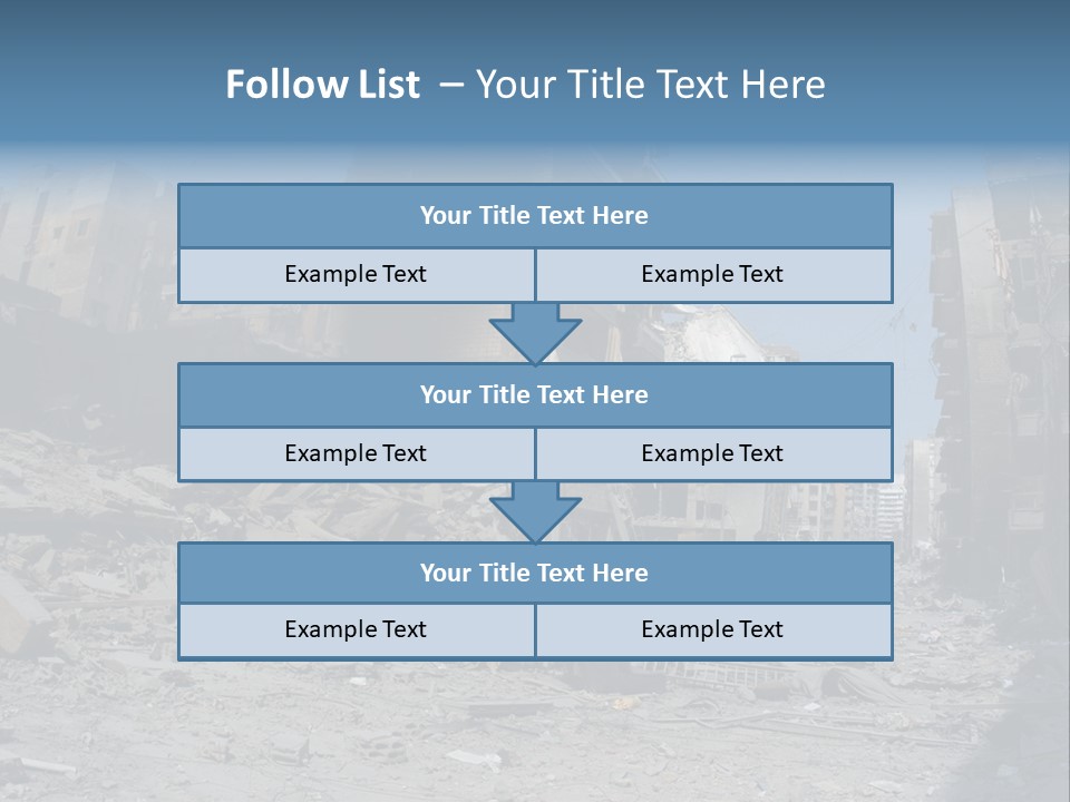 A Destroyed Building In A City With A Sky Background PowerPoint Template